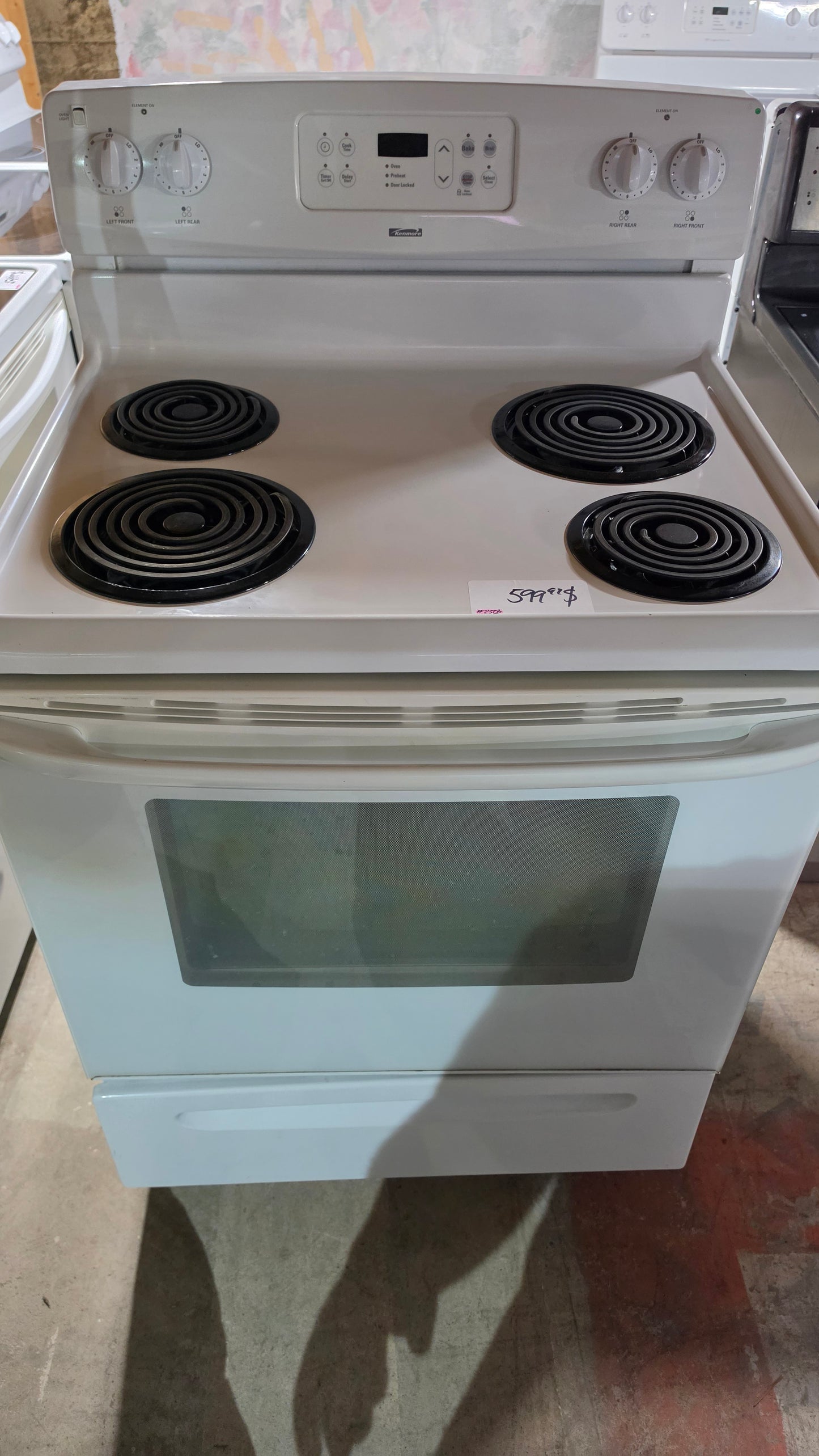 Kenmore serpentine stove - white SKU#2503