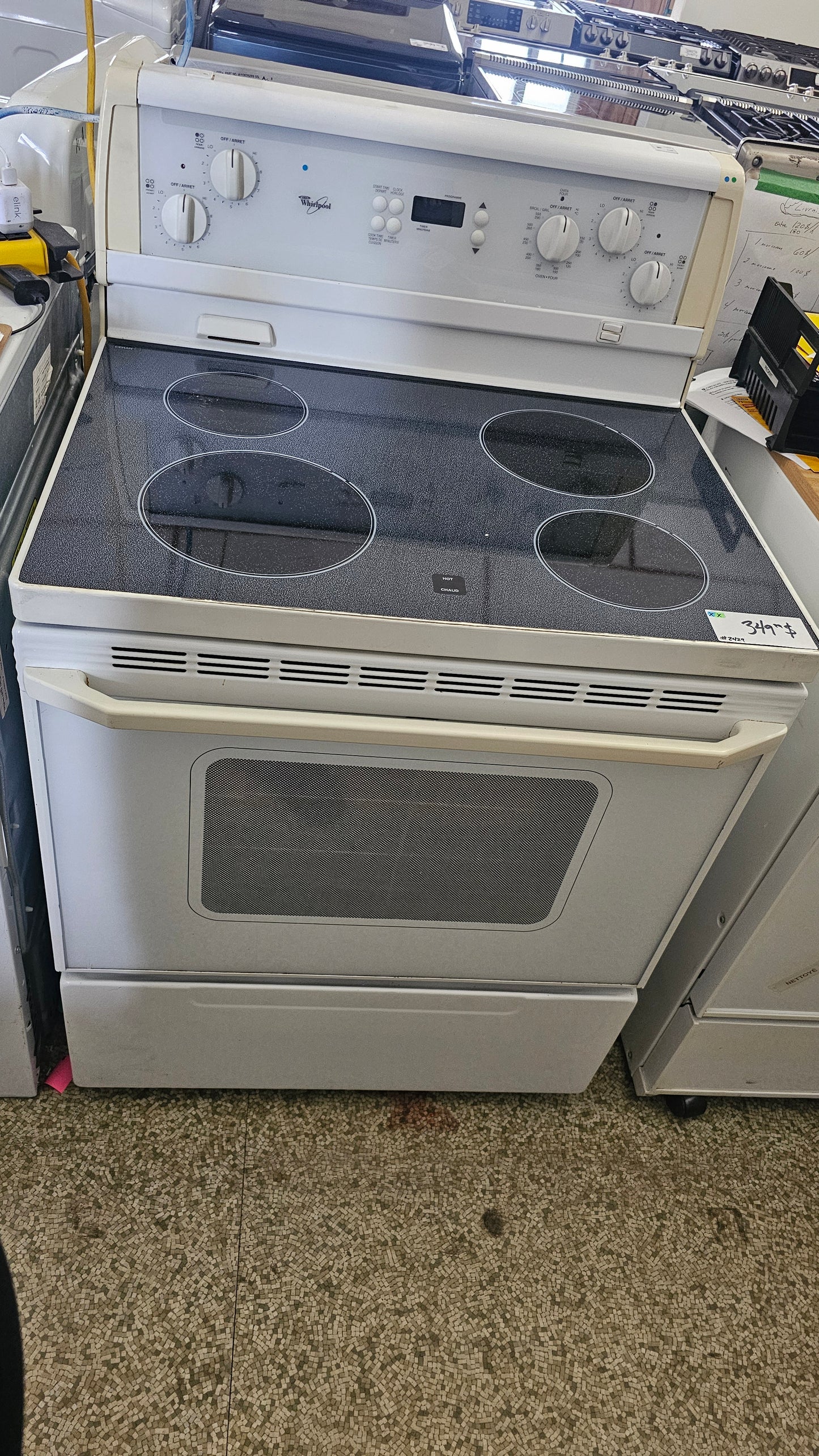 Stove Whirlpool Glass-ceramic white