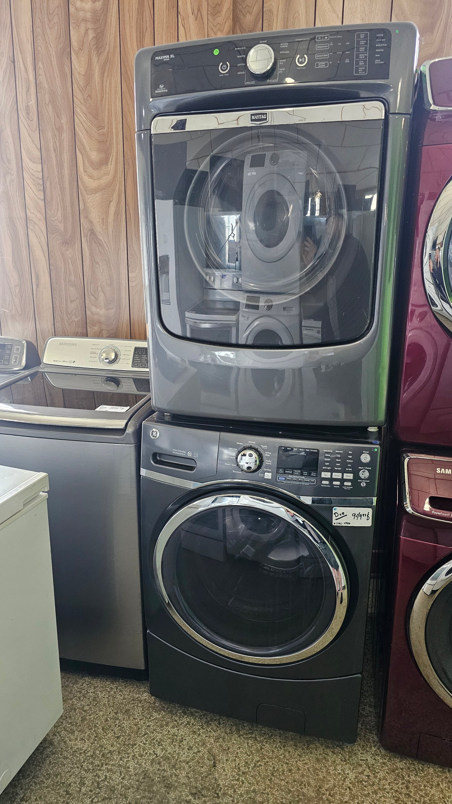 Laveuse-sécheuse Duo Ge/Maytag - Gris