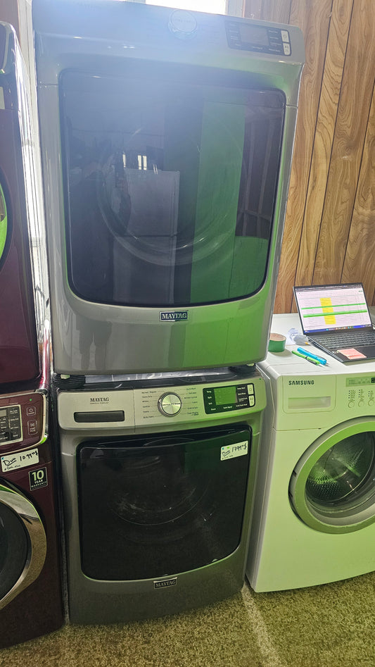 Laveuse Duo Maytag d’occasion-Sécheuse - Gris - Appareil abordable et fiable