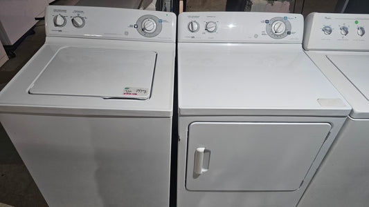 Laveuse à chargement supérieur GE et Sécheuse Ensemble – Blanc