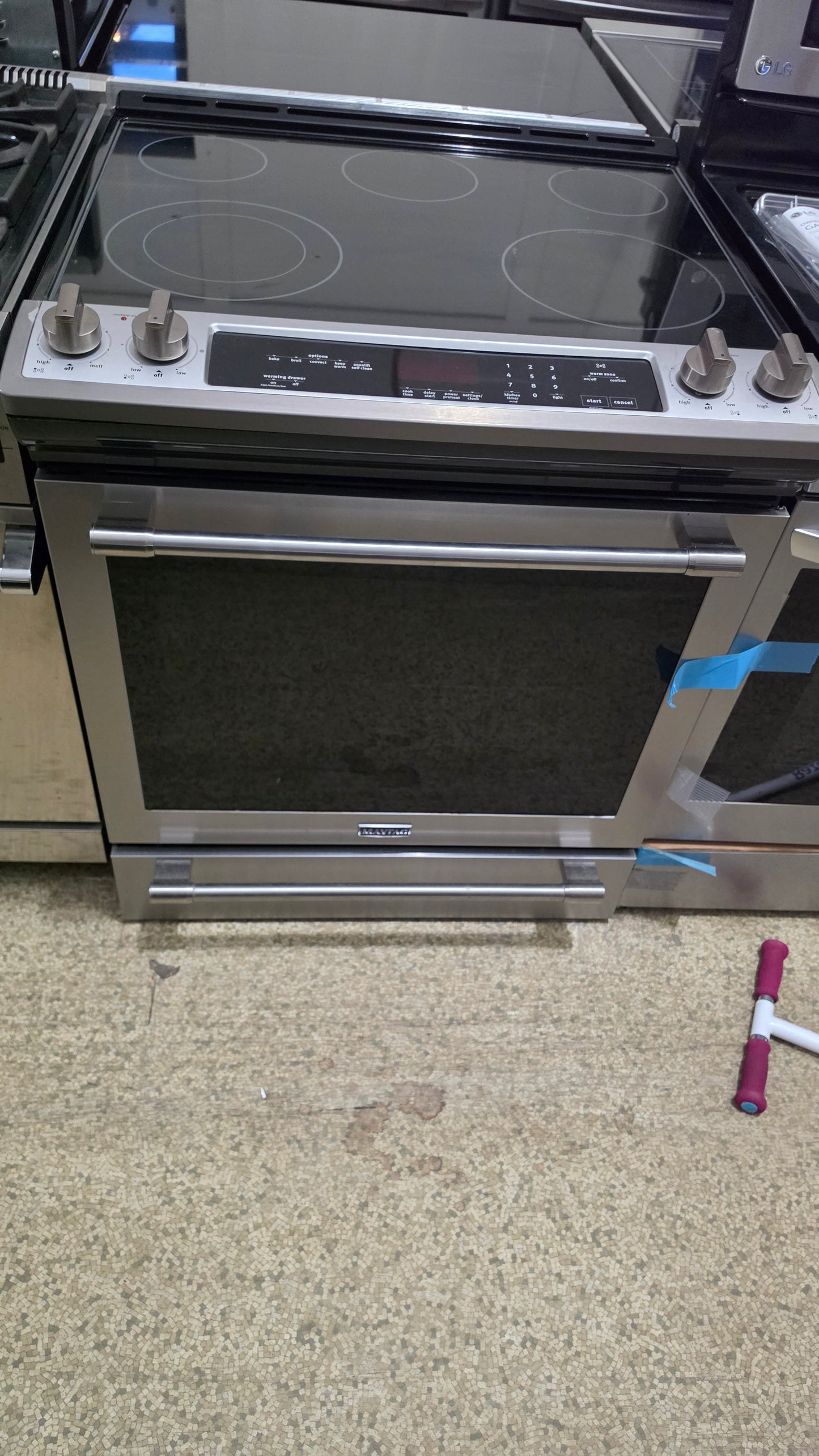 Maytag convection stove - stainless SKU#2498