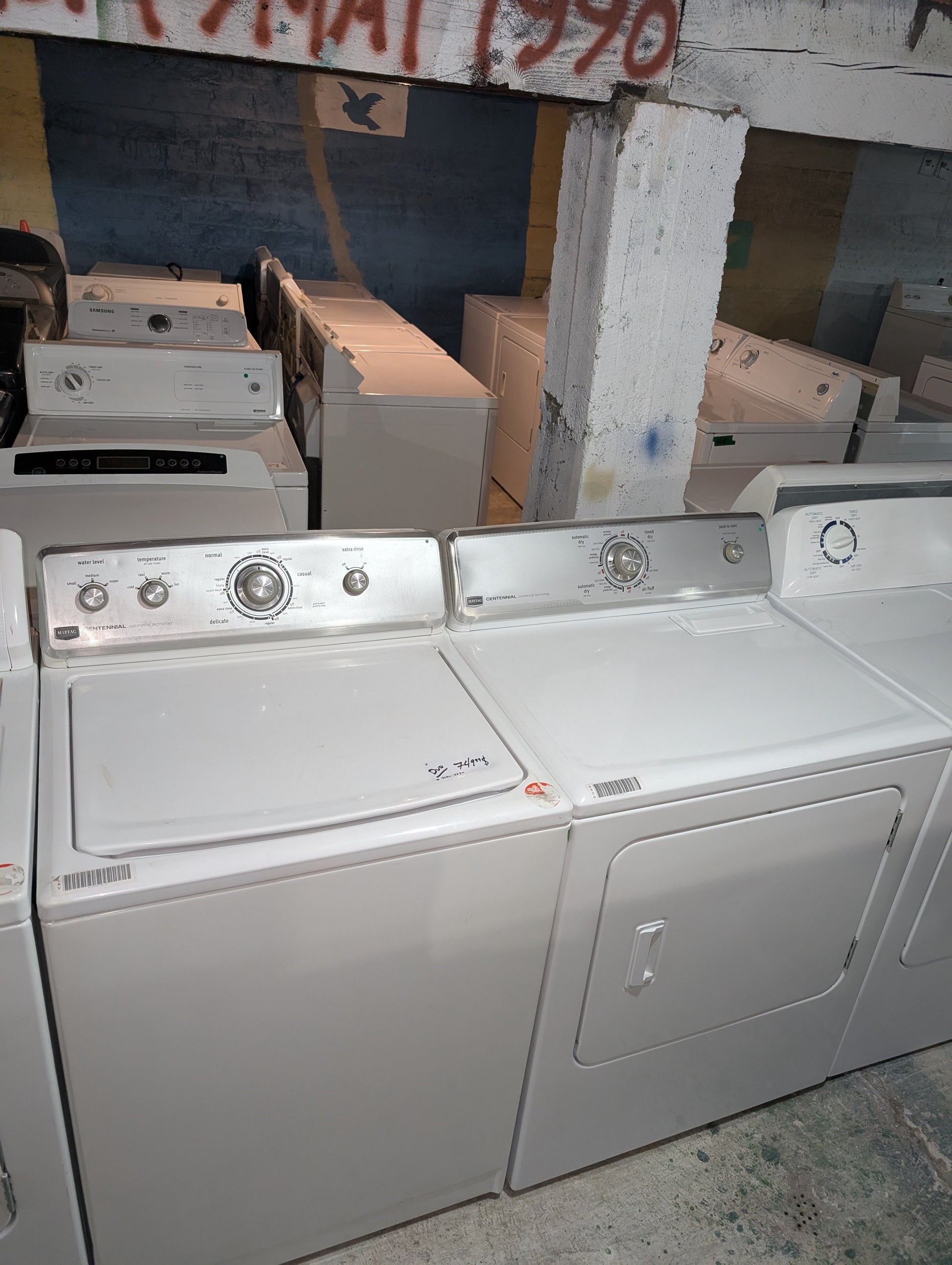 Maytag – Laveuse et Sécheuse Ensemble – 270" – blanc – Remis à neuf - Excellent état - appareil usagé inspecté et testé