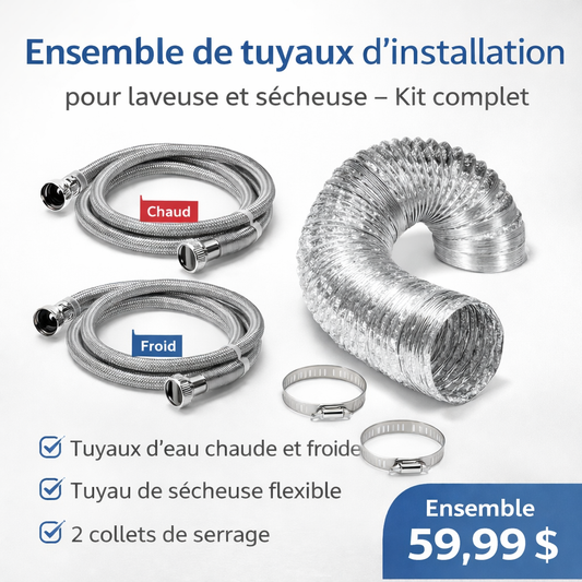 Trousse d’installation de buanderie – Tuyaux d’arrosage et Sécheuse Évent (faisceaux)