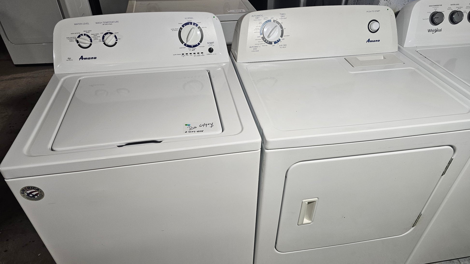 Amana – Laveuse et Sécheuse Ensemble – Blanc – Usagé – Appareil d’occasion inspecté et testé