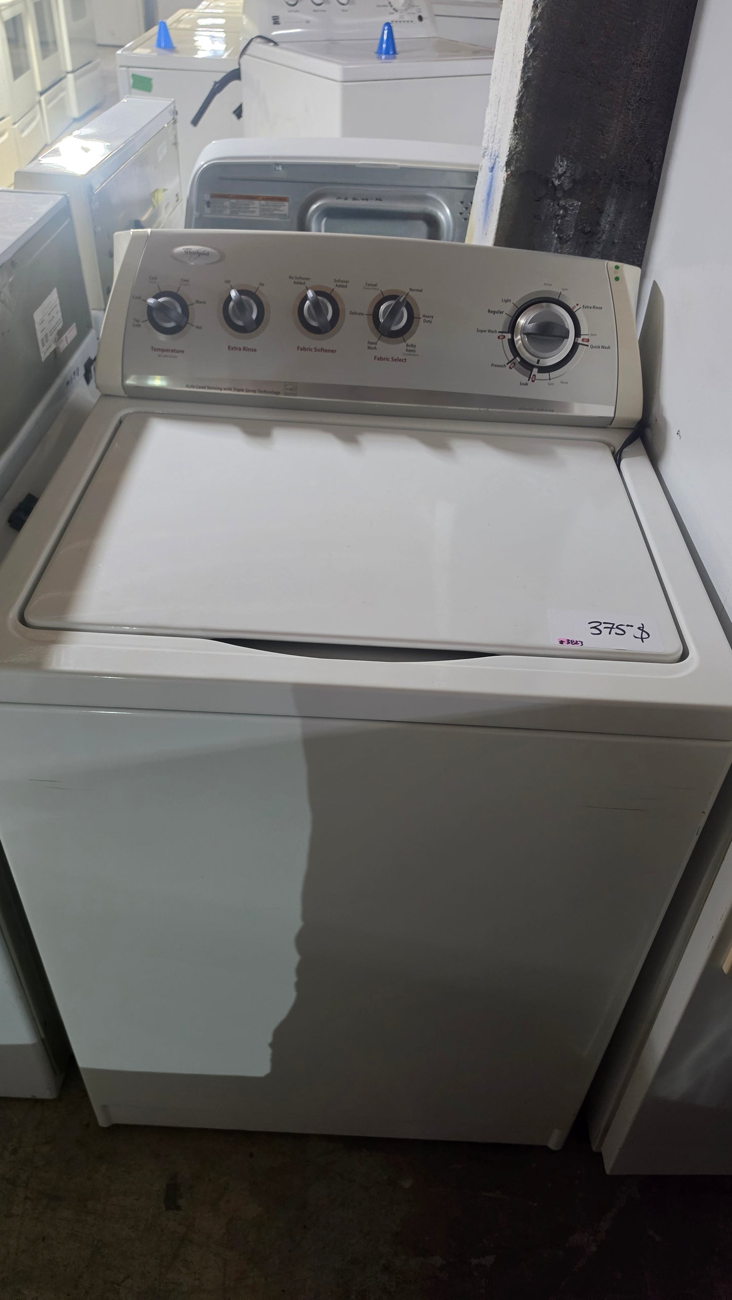 Whirlpool top load washer - white SKU#3823
