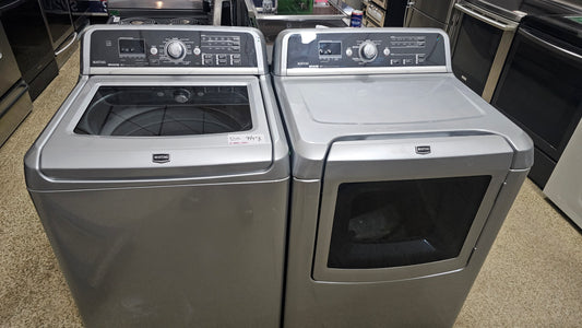 Laveuse Maytag à charge par le dessus et Sécheuse Ensemble – Gris