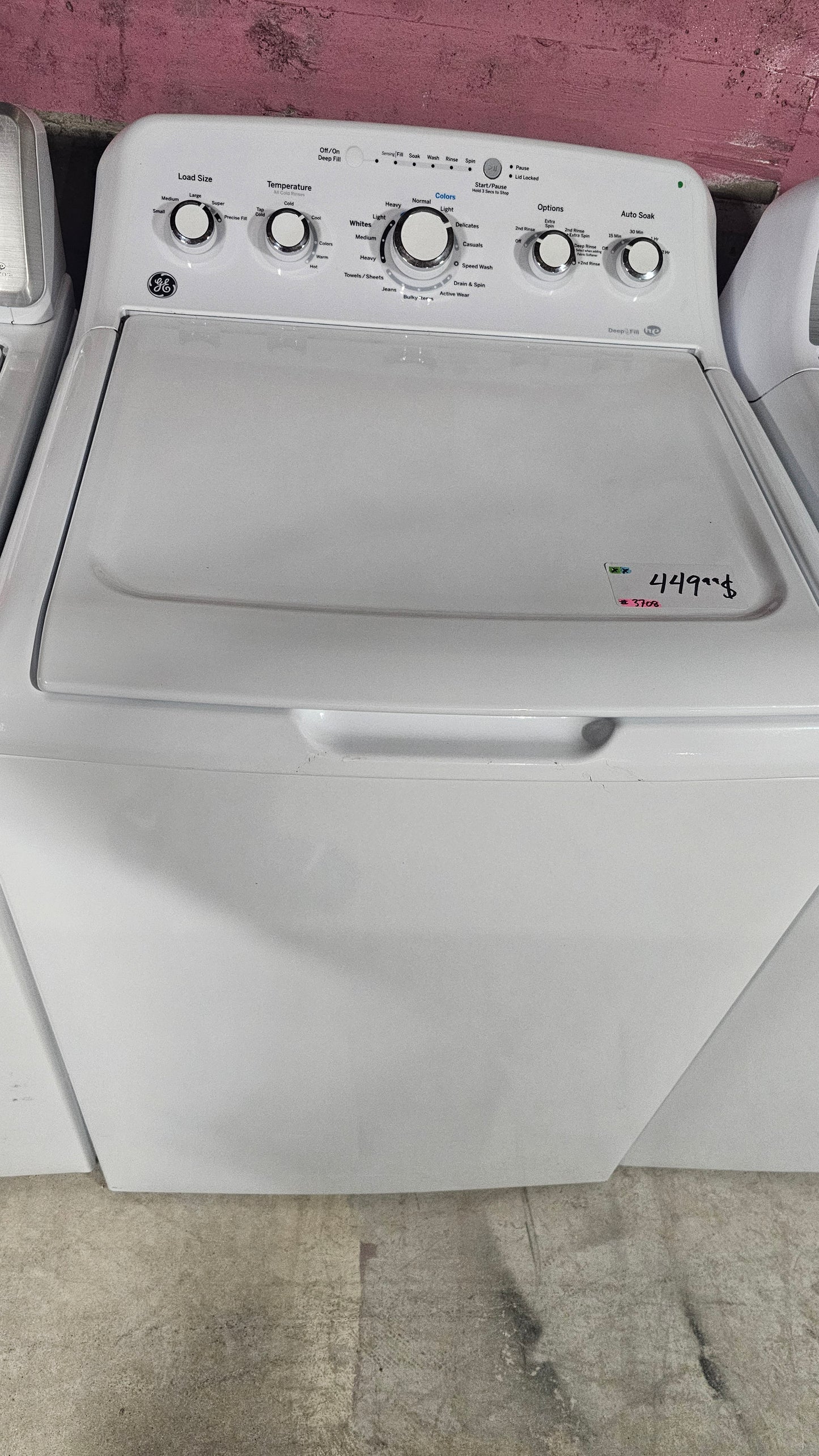 Laveuse à charge par le dessus GE Grande capacité – Blanche