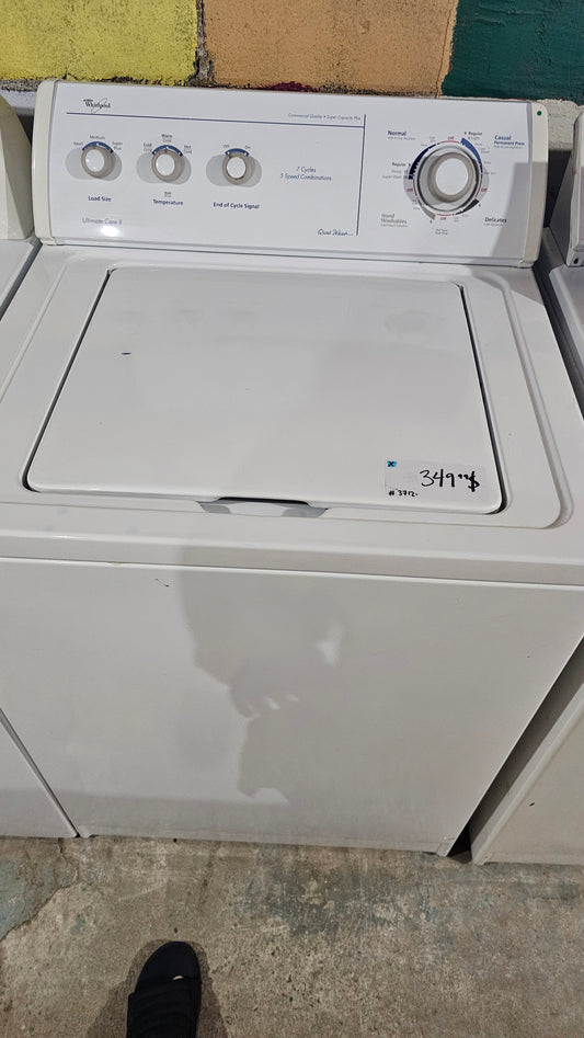 Laveuse Whirlpool – blanche, charge par le dessus