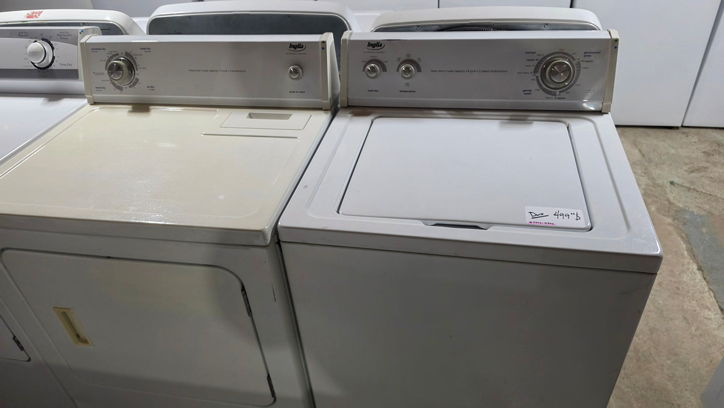 Inglis top load washer and dryer sets - white SKU#3793-4793