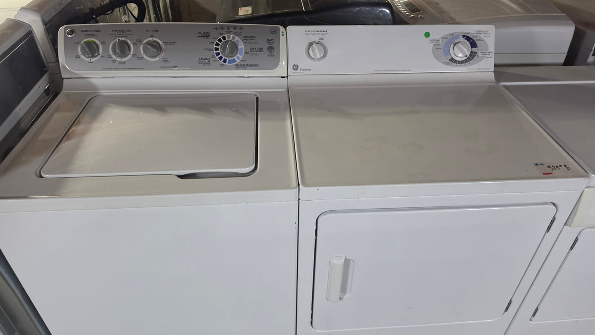 Ge big capacity top load washer and dryer sets - white SKU#3804-4804