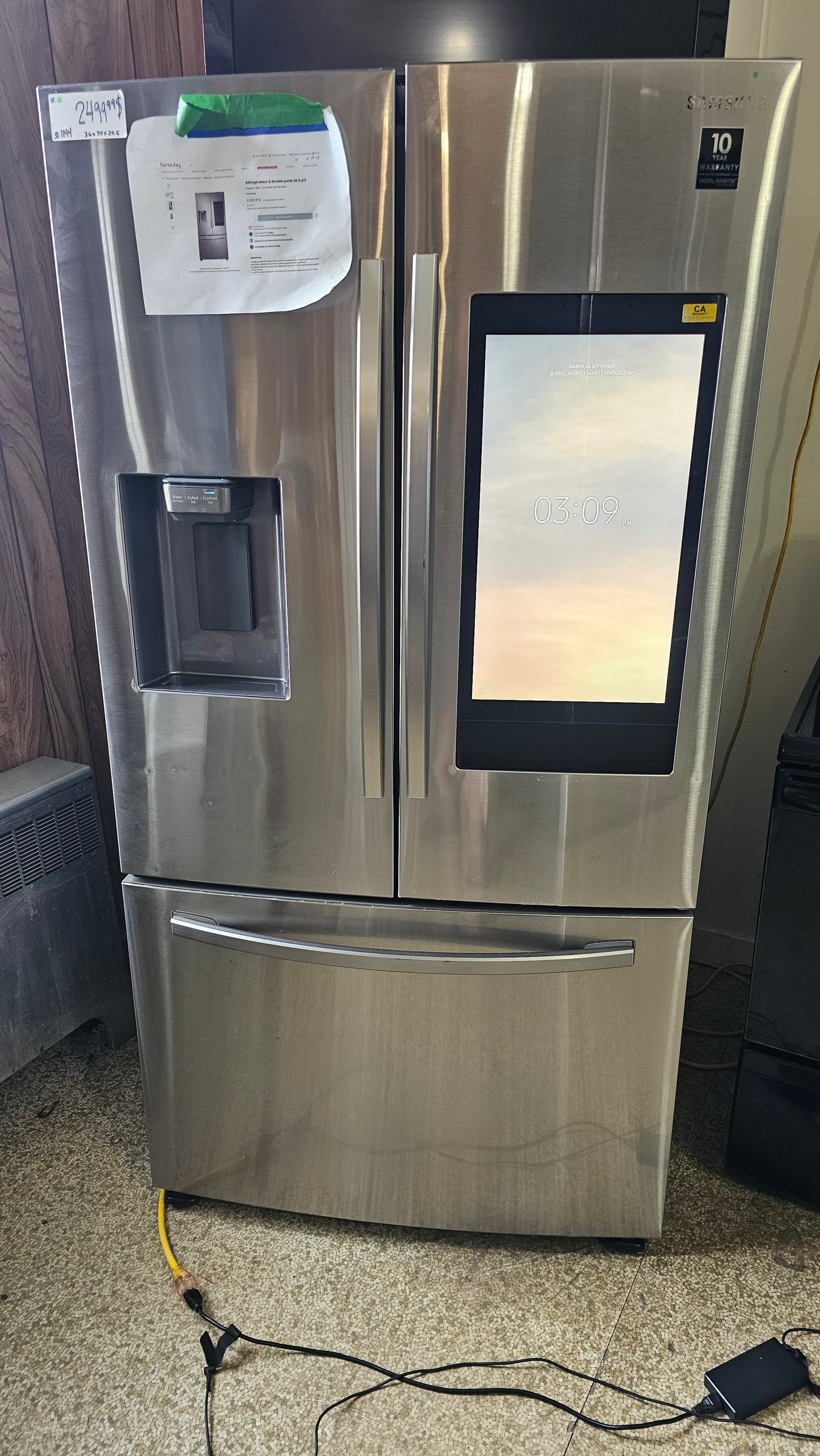 Réfrigérateur Samsung – en acier inoxydable
