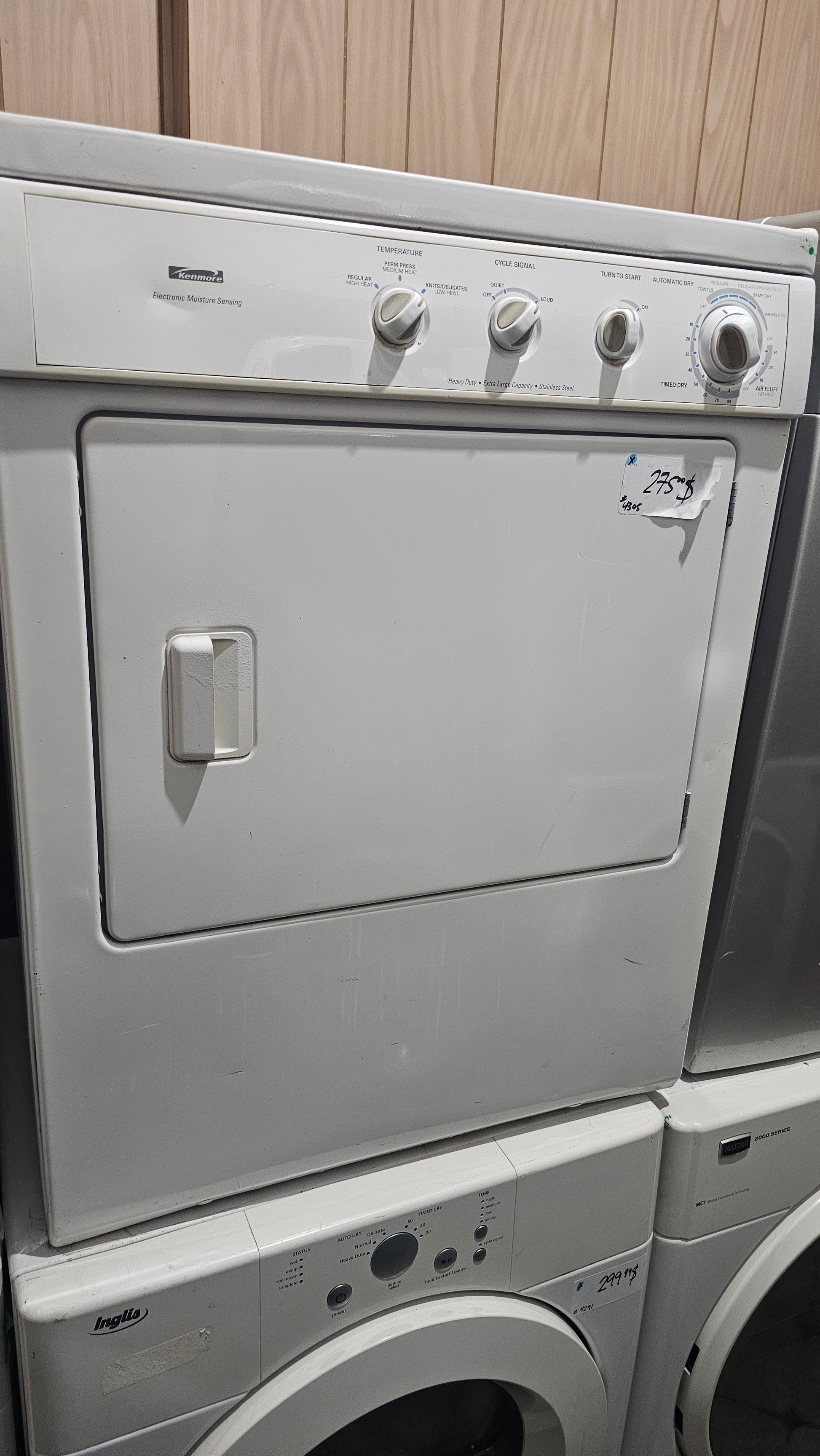 Sécheuse Kenmore usagée - blanche - Appareil abordable et fiable