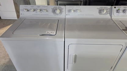 GE Top Load Washer & Dryer Set White product photo