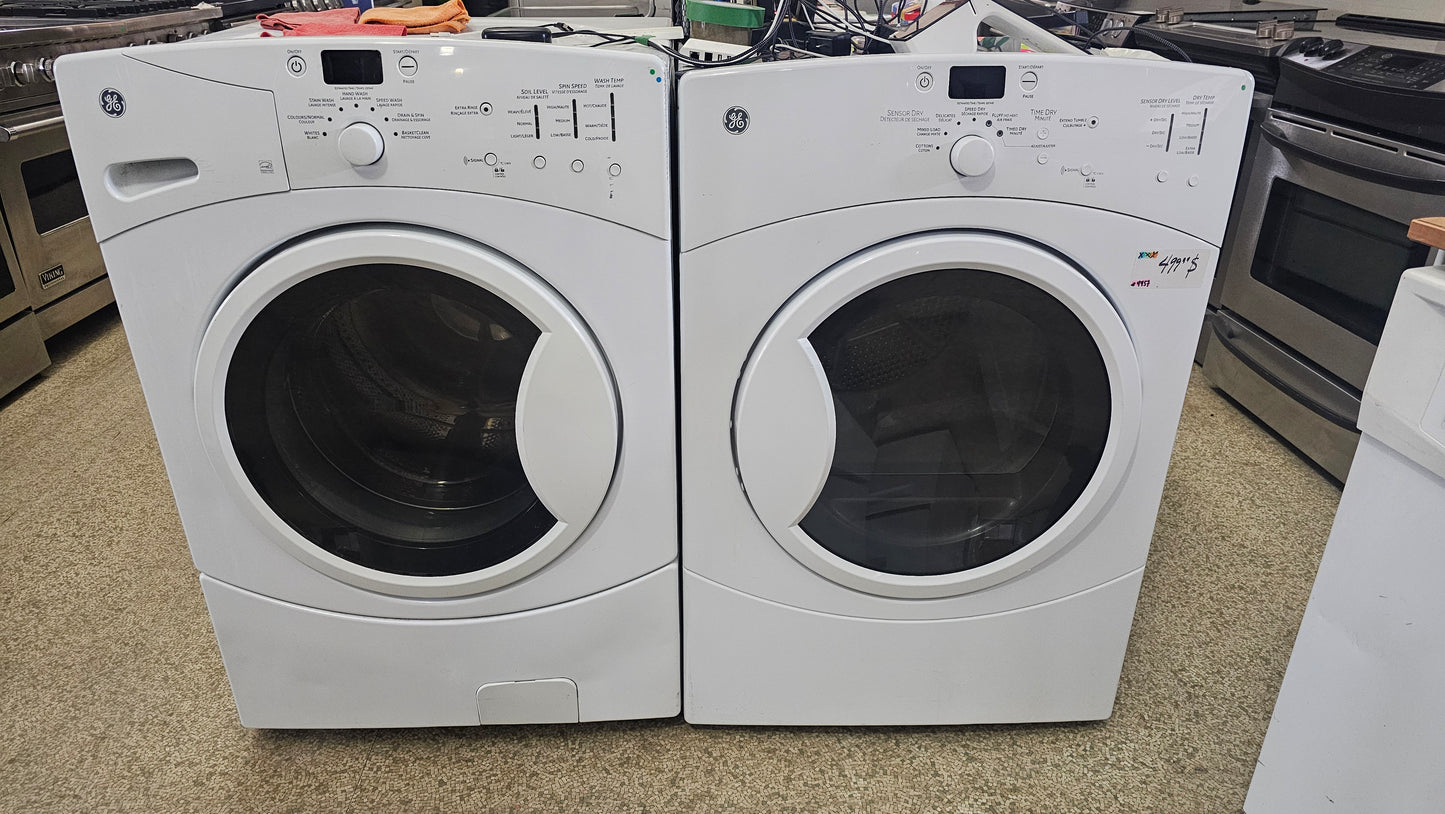 GE à chargement frontal Machine à laver et Sécheuse Ensemble – SKU Blanc #3457-4457