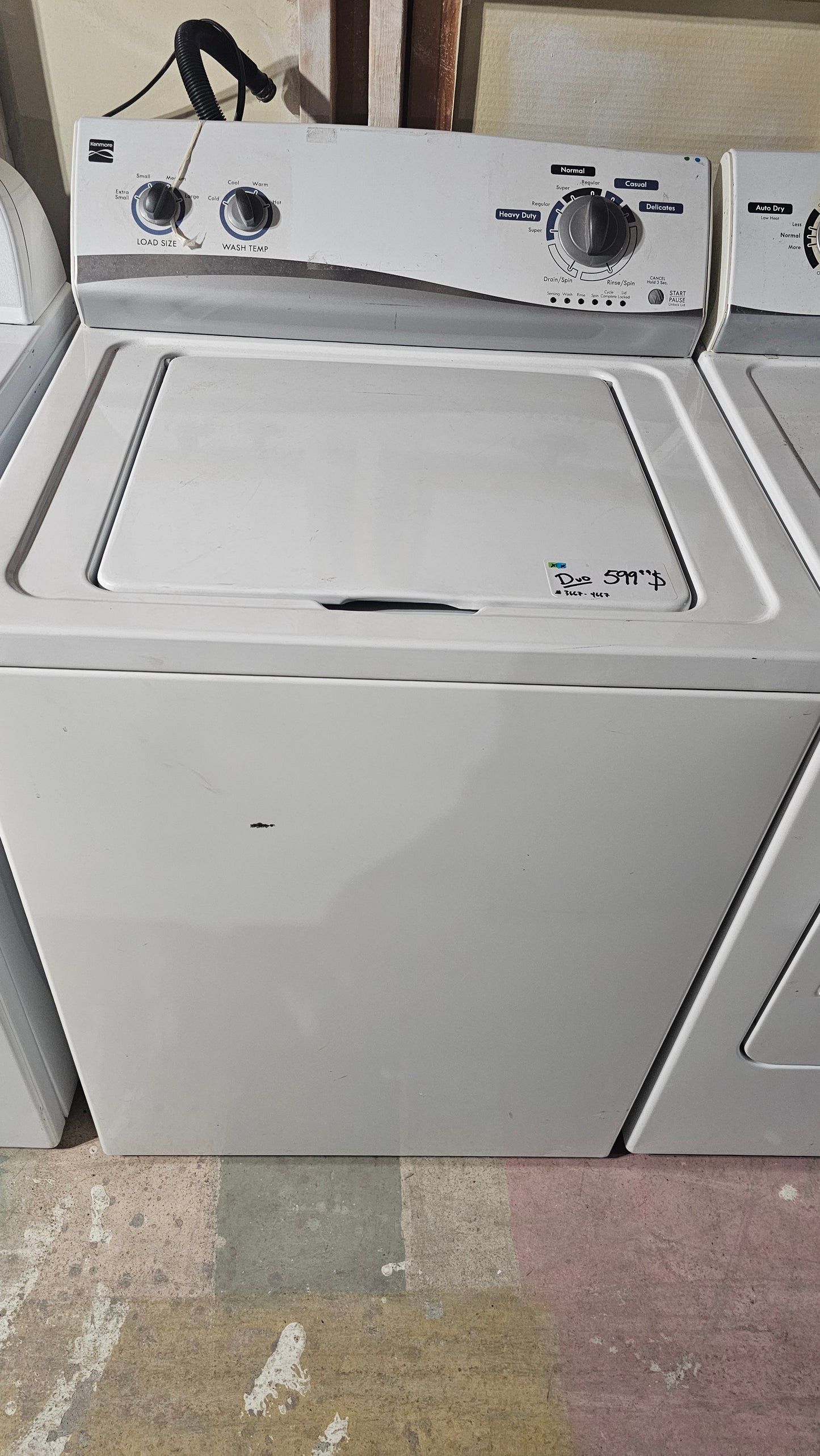 Kenmore washer and dryer sets- white SKU#3667-4667