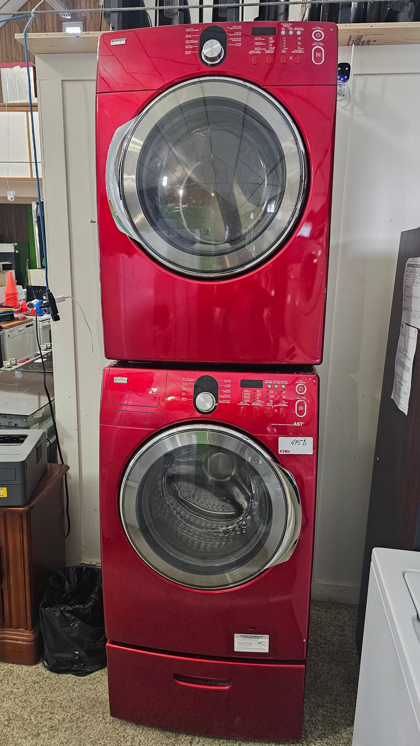 Kenmore Elite Front Load Machine à laver et Sécheuse Ensembles de machines – Rouge