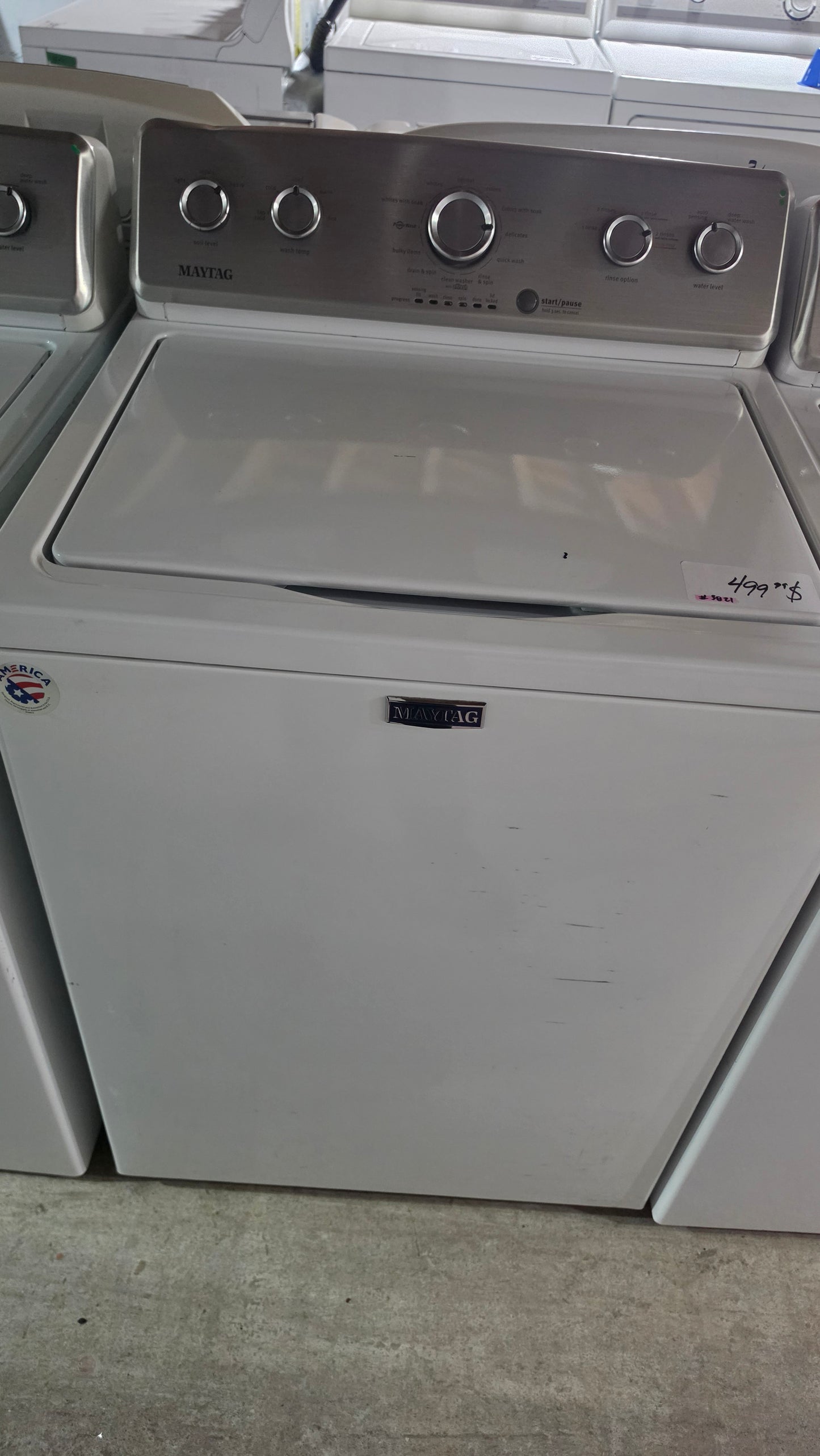 Maytag top load washer - white