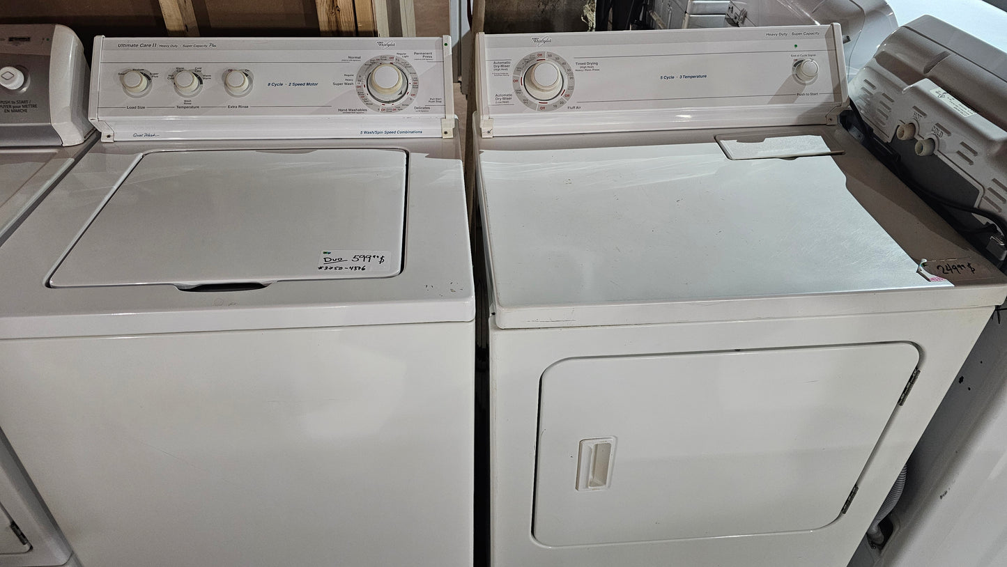 Whirlpool Charge maximale Machine à laver et Sécheuse Ensembles - SKU blanc #3750-4376