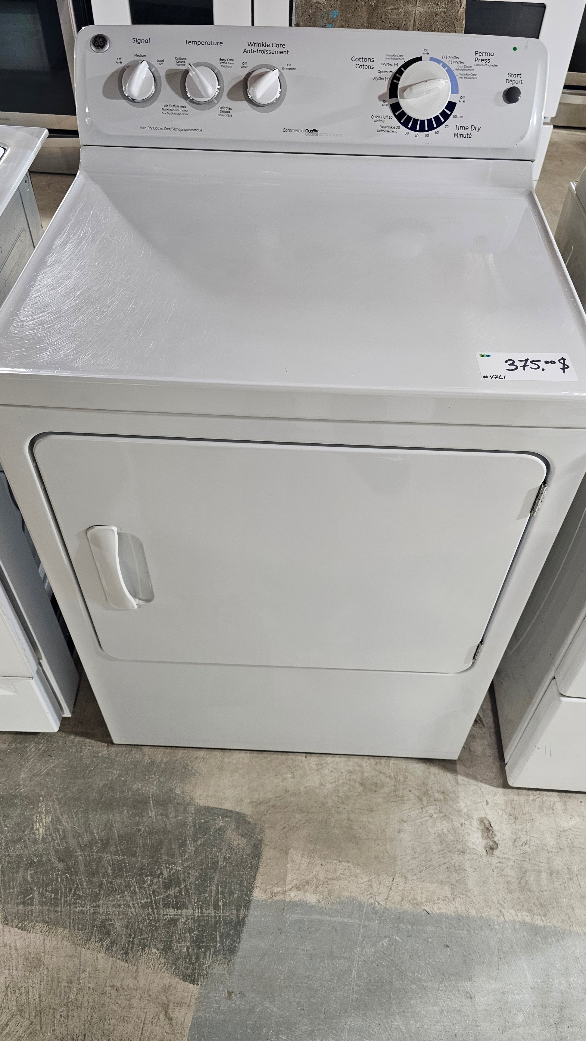 GE White Sécheuse, appareil utilisé, inspecté