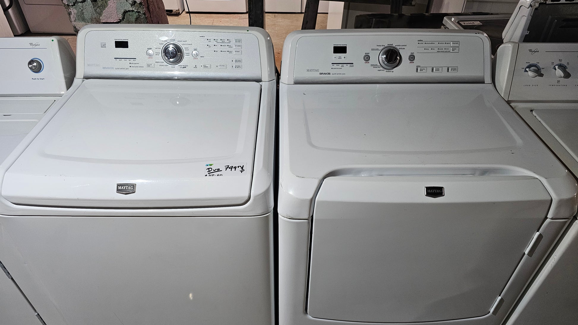 Machine à laver Maytag et Sécheuse Ensembles - Blanc - Appareil usagé inspecté et testé