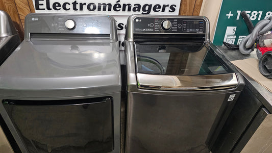 LG – Laveuse et Sécheuse Ensemble – Acier inoxydable – D’occasion – Appareil d’occasion inspecté et testé