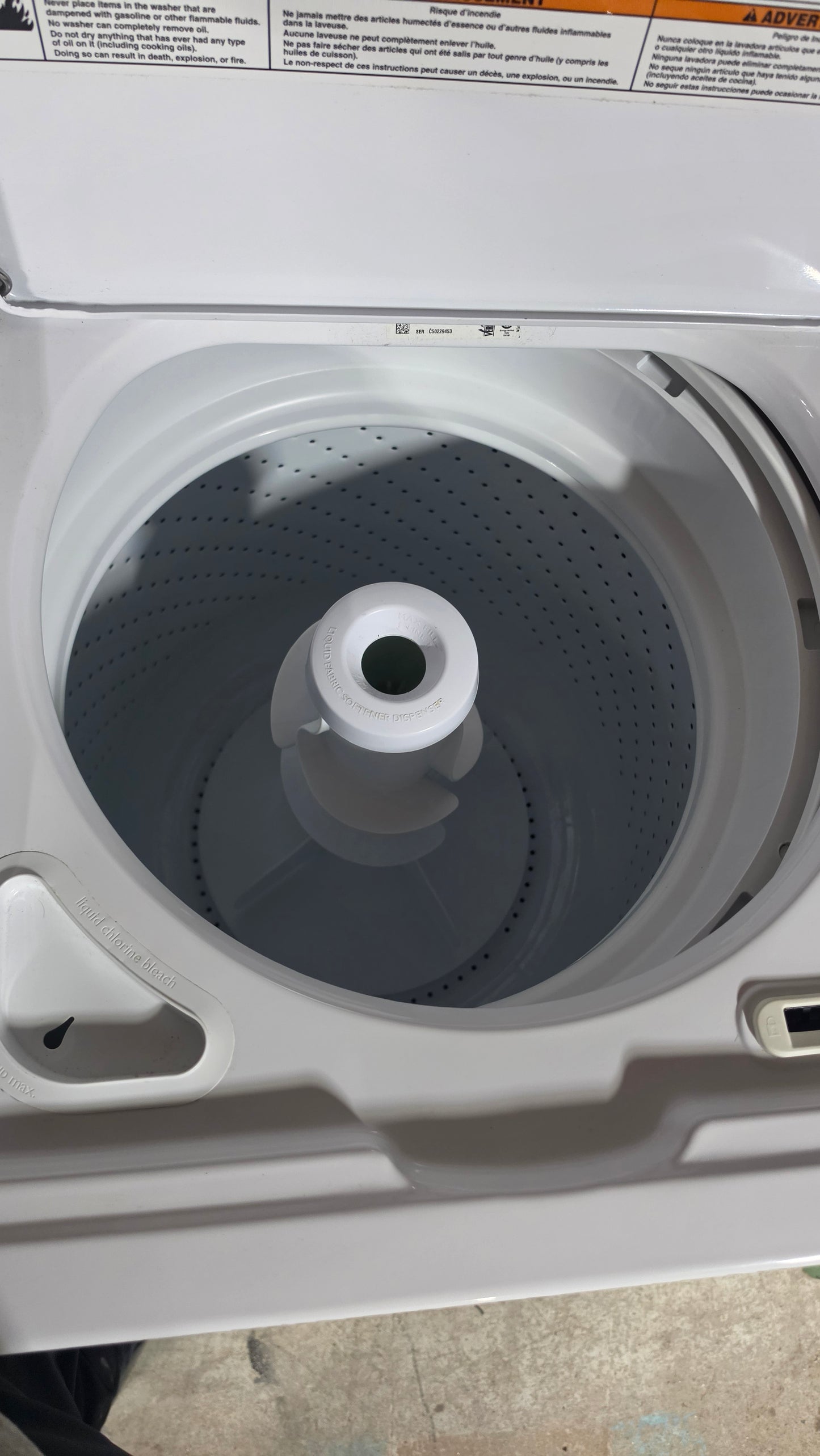 Whirlpool top load washer - white SKU#3817