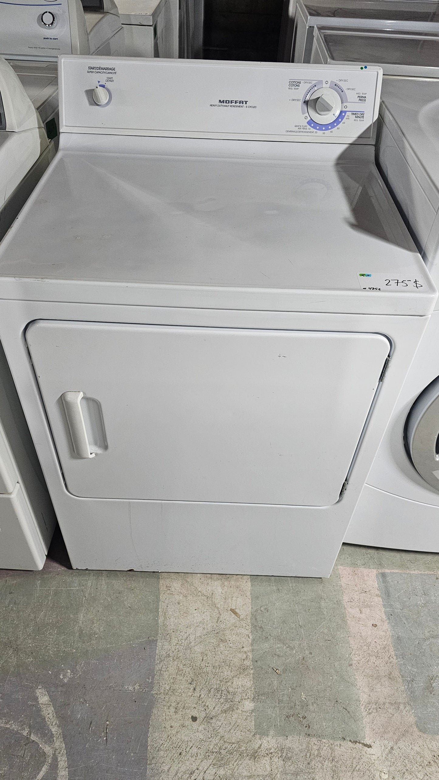 Moffat – Sécheuse – Blanc – Appareil usagé - inspecté et testé