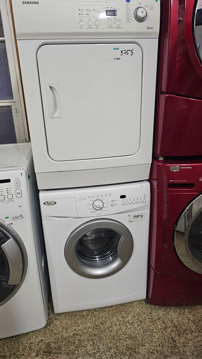 24-Inch Appliance Set – Fridge, Stove, Washer & Dryer (White, Used)